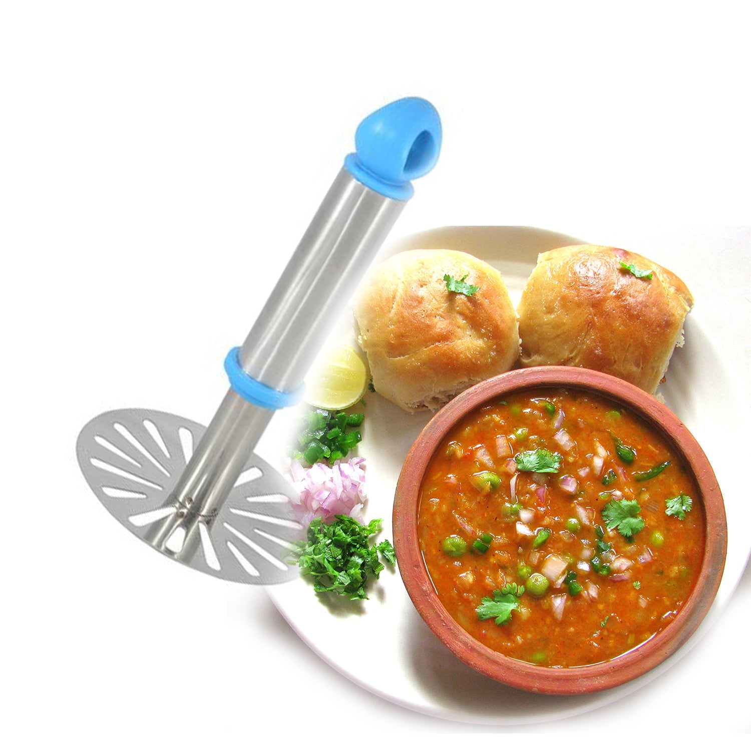 8123 Ganesh Potato/Pav Bhaji Masher with Plastic Handle, Silver & Plastic - Oval Pav Masher, Potato 1-Piece, Smasher Handle, Multicolor DeoDap 8123 Ganesh Potato/Pav Bhaji Masher with Plastic Handle, Silver & Plastic - Oval Pav Masher, Potato 1-Piece, Smasher Handle, Multicolor DeoDap